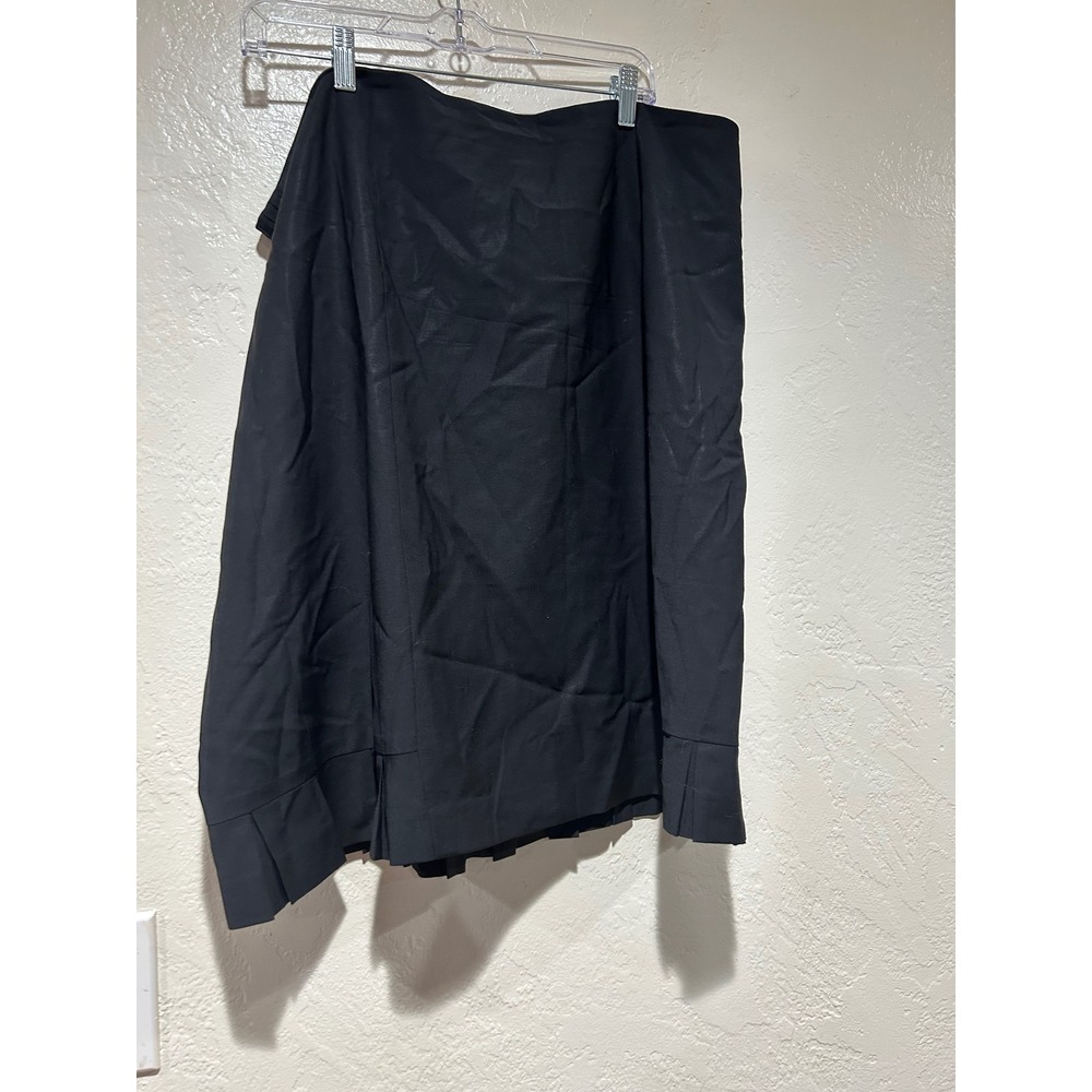 Talbots Woman Black Pleated Hem Pencil Skirt Plus Size 18W‎ Workwear Business